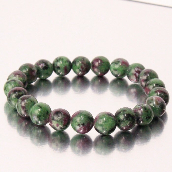 【限定 1点物 8mm玉】ルビーインゾイサイト ブレスレット｜Ruby Zoisite ルビーインゾイサイト ブレスレッド Bracelet ブレス バングル 数珠 ブレスレット｜メンズ レディース パワーストーン 天然石 海外直輸入価格 ルビーインゾイサイト