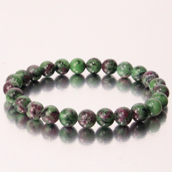 【限定 1点物 7mm玉】ルビーインゾイサイト ブレスレット｜Ruby Zoisite アニョライト ルビー ブレスレッド Bracelet ブレス バングル 数珠 腕輪 ブレスレット Bangle｜メンズ レディース 天然石 限定 一点物 ルビーインゾイサイト