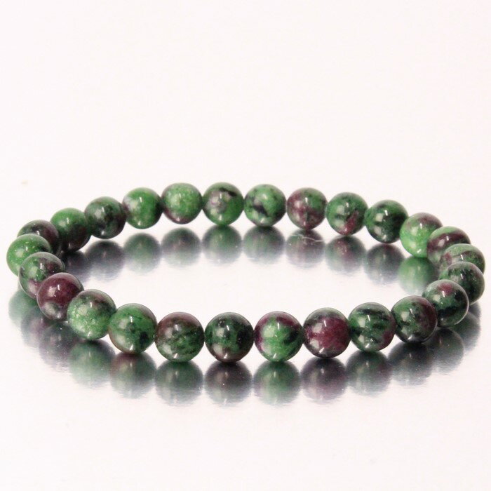 【限定 1点物 7mm玉】ルビーインゾイサイト ブレスレット｜Ruby Zoisite ルビーインゾイサイト ブレスレット ブレスレッド Bracelet ブレス バングル 数珠｜パワーストーン ブレスレット 天然石 海外直輸入価格 ルビーインゾイサイト