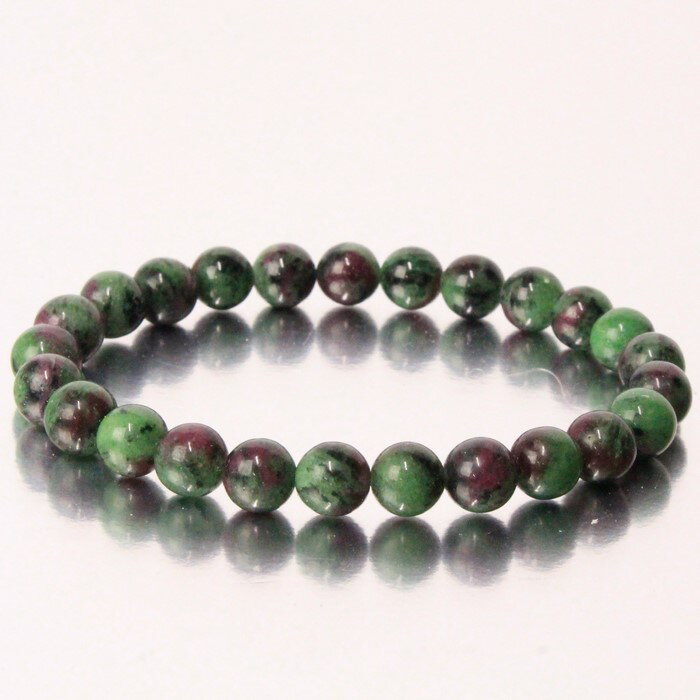 【限定 1点物 7mm玉】ルビーインゾイサイト ブレスレット｜Ruby Zoisite ルビーインゾイサイト ブレスレット ブレスレッド Bracelet ブレス バングル 数珠｜天然石 ブレスレット パワーストーン 限定 一点物 ルビーインゾイサイト