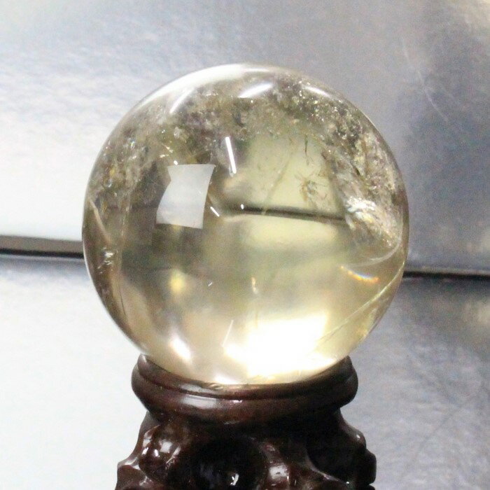【46mm】シトリン 丸玉 Citrine 黄水晶 シトロン シトリン 原石 お守り 球体 置物 台座 水晶玉 幸運 金運 財運 アップ 厄除け 厄払い 商売繁...