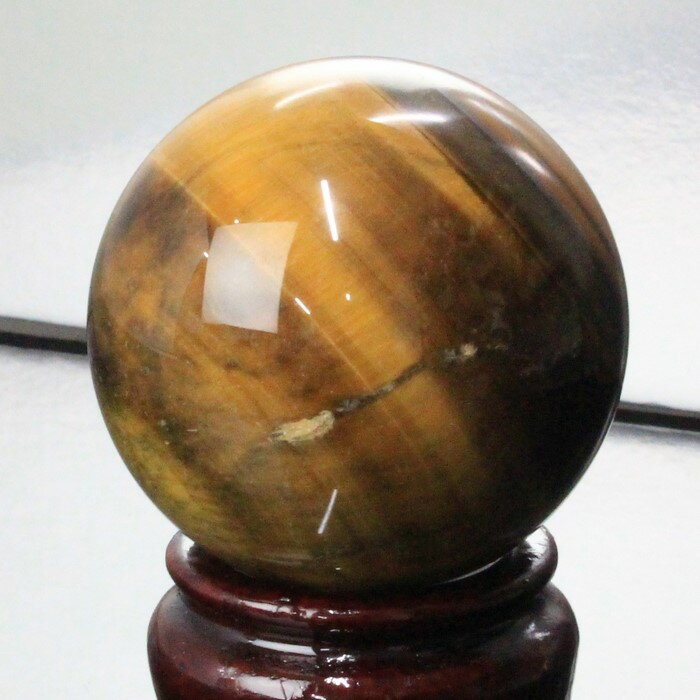 【55mm】タイガーアイ 丸玉 キャッツアイ 虎目石 Tigereye タイガーアイ 原石 金運 幸運 仕事運 虎 球体 水晶玉 球 置物 台座 大玉 丸玉 B...