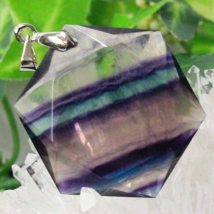 【レア 1点物】フローライト ペンダント 蛍石 フローライト ネックレス ぺんだんと 六芒星 魔除け お守り Necklace ペンダントトップ フローライトペ...