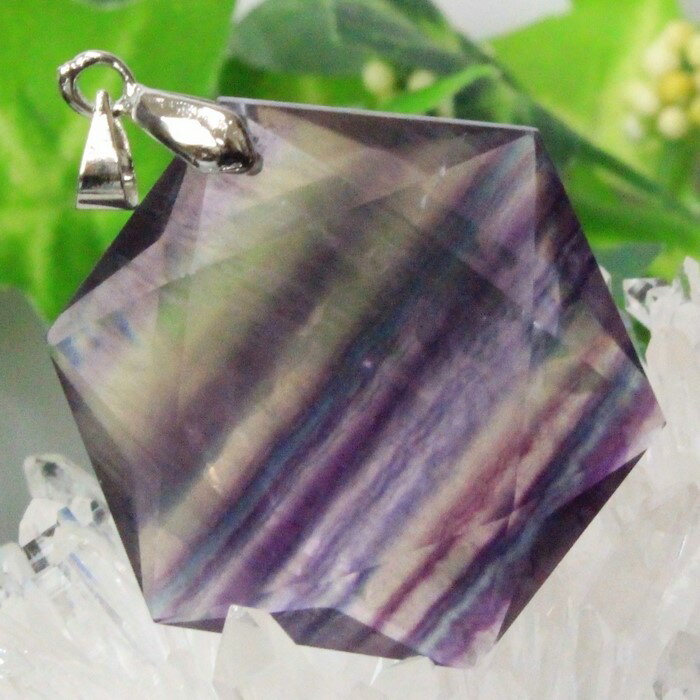 フローライト ペンダント 蛍石 フローライト ネックレス ぺんだんと 六芒星 魔除け お守り Necklace ペンダントトップ フローライトペンダント メンズ...