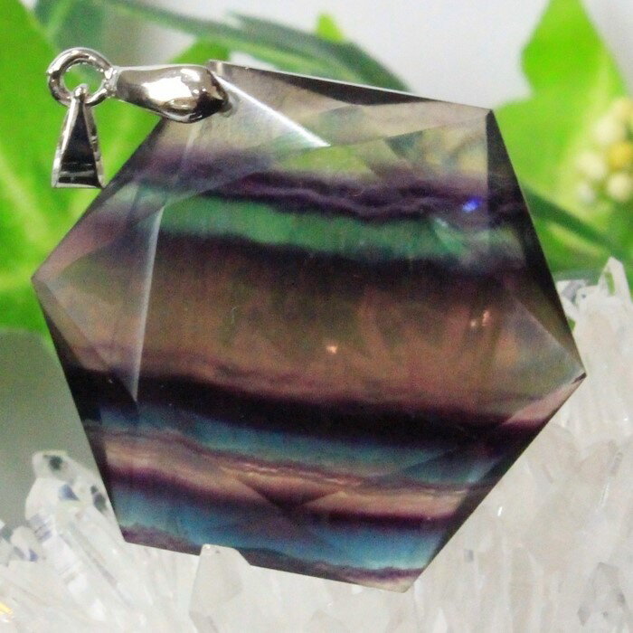 【厳選品質 一点物】フローライト ペンダント 蛍石 フローライト ネックレス ぺんだんと 六芒星 魔除け お守り Necklace ペンダントトップ フローライ...