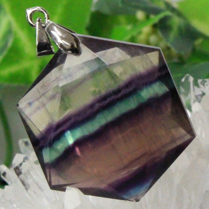 フローライト ペンダント 蛍石 フローライト ネックレス Necklace 六芒星 魔除け お守り ペンダントトップ Pendant フローライトペンダント メ...