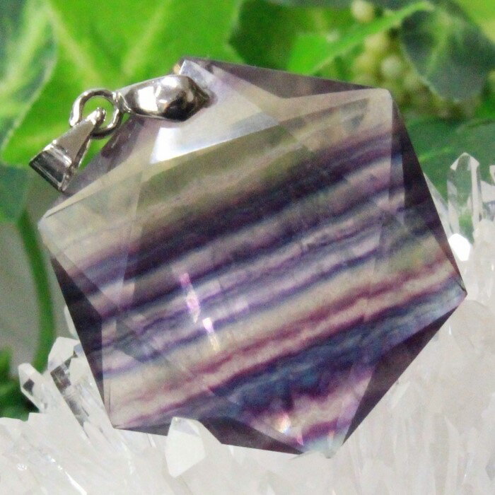 【限定 一点物】フローライト ペンダント 蛍石 フローライト ペンダントトップ ネックレス 六芒星 魔除け お守り ぺんだんと Pendant フローライトペン...