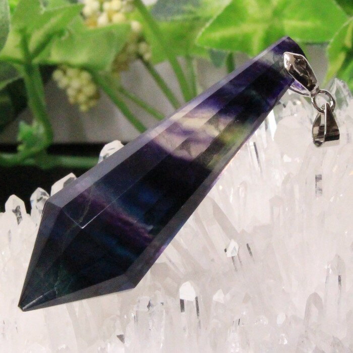 【限定 一点物】フローライト ペンダント 蛍石 フローライト ペンダントトップ ネックレス ダウジング ペンデュラム 魔除け お守り ぺんだんと Pendant...