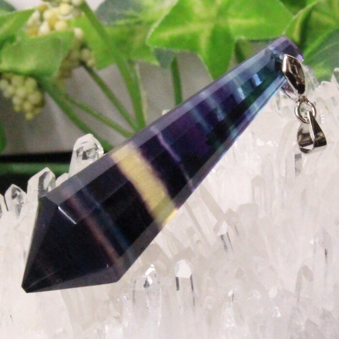 【限定 一点物】フローライト ペンダント 蛍石 フローライト ネックレス Necklace ダウジング ペンデュラム 魔除け お守り ペンダントトップ Pend...