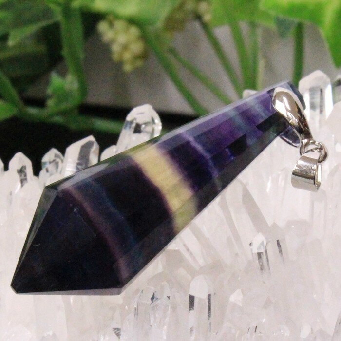 【限定 一点物】フローライト ペンダント 蛍石 フローライト ネックレス ぺんだんと ダウジング ペンデュラム 魔除け お守り Necklace ペンダントトッ...