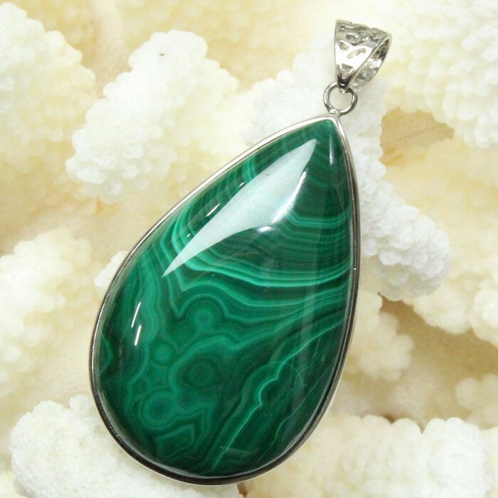 【天然石 ペンダントトップ 大粒】マラカイト ペンダント 孔雀石 Malachite マラカイト ペンダントトップ ネックレス ぺんだんと Pendant マラ...