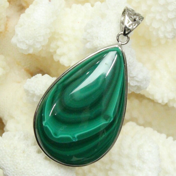 【天然石 ペンダントトップ 大粒】マラカイト ペンダント Malachite 孔雀石 マラカイト ネックレス ペンダントトップ Pendant マラカイトペンダ...