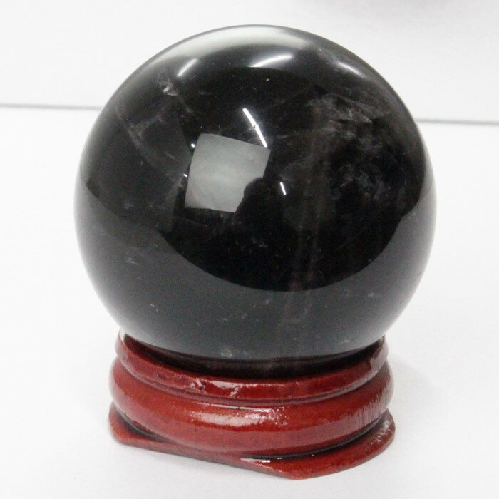 【42mm 一点物 現物】モリオン 丸玉 Morion 黒水晶 モリオン 原石 Circle Ball 球体 水晶玉 玉 魔除け 邪気払い 球 置物 台座 水晶球 ..