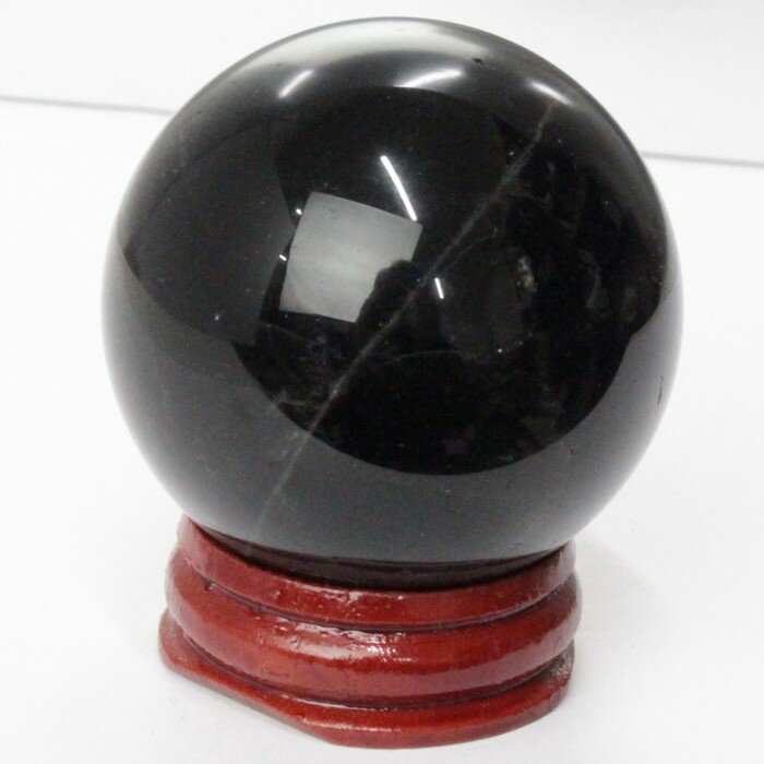 【46mm】モリオン 丸玉 Morion 黒水晶 モリオン 原石 Circle Ball 球体 水晶玉 玉 魔除け 邪気払い 球 置物 台座 水晶球 大玉 丸玉...
