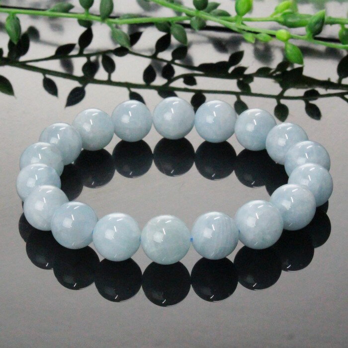 【厳選 一点物 10mm】アクアマリン ブレスレット 緑柱石 藍玉 Aquamarine アクアマリン ブレスレット 腕輪 Bracelet ブレスレッド アクアマリンブレスレット パワーストーン ブレスレット 天然石 メンズ レディース 人気 アクアマリン