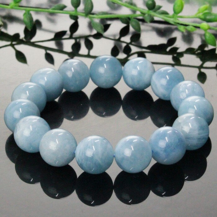 ڸ ʪ  13mm ʼ ɻۥޥ ֥쥹å Aquamarine ޥ ֥쥹å Bracel...