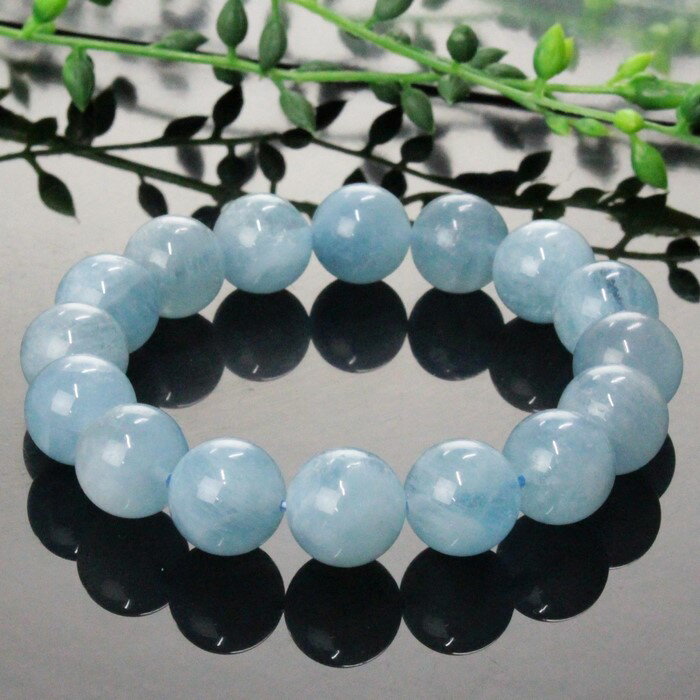 【厳選 一点物 大玉 12mm 高品質 インド産】アクアマリン ブレスレット Aquamarine アクアマリン ブレスレット 腕輪 Bracelet アクアマリンブレスレット パワーストーン ブレスレット 人気 おすすめ 天然石 海外直輸入価格 アクアマリン