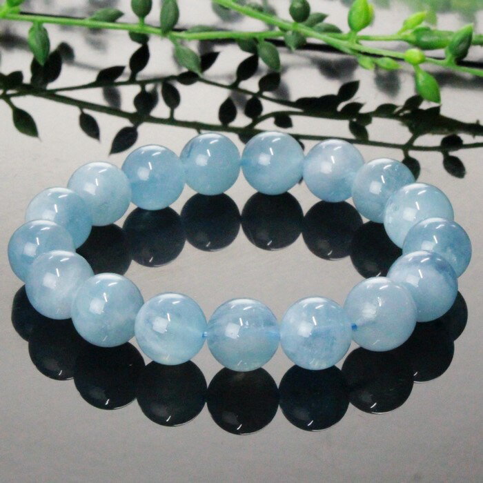 【厳選 一点物 11mm 高品質 インド産】アクアマリン ブレスレット Aquamarine ミルキーアクア アクアマリン ブレスレット 腕輪 Bracelet...
