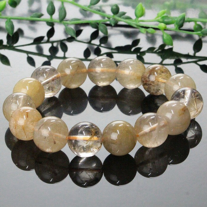 【厳選 一点物 大玉 13mm】ルチルクォーツ ブレスレット rutile quartz 金運 財運 仕事運 ルチルクォーツ ブレスレット Bracelet 腕...