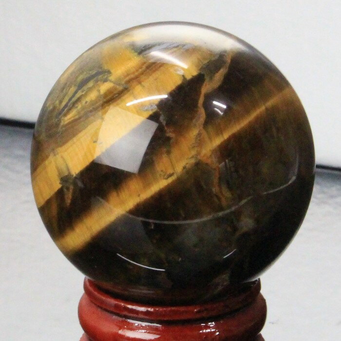 【レア 1点物 43mm】タイガーアイ 丸玉 キャッツアイ 虎目石 金運 幸運 勝負運 虎 Tigereye タイガーアイ 原石 球体 水晶玉 球 置物 水晶球...
