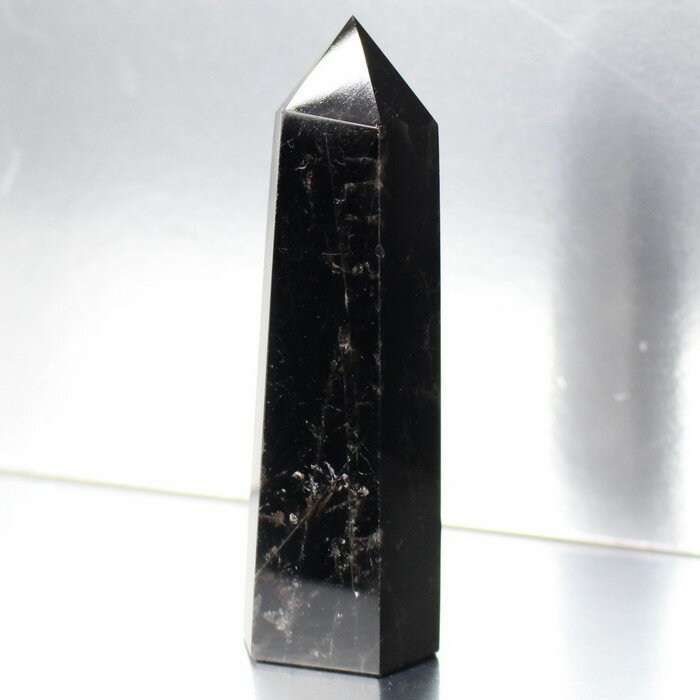 【一級品の輝き 厳選一点物】モリオン 黒水晶 ポイント 魔除け お守り 厄除け 邪気払い 浄化 黒水晶 置物 原石 鉱物 クラスター 石 柱 モリオン黒水晶 ポ...