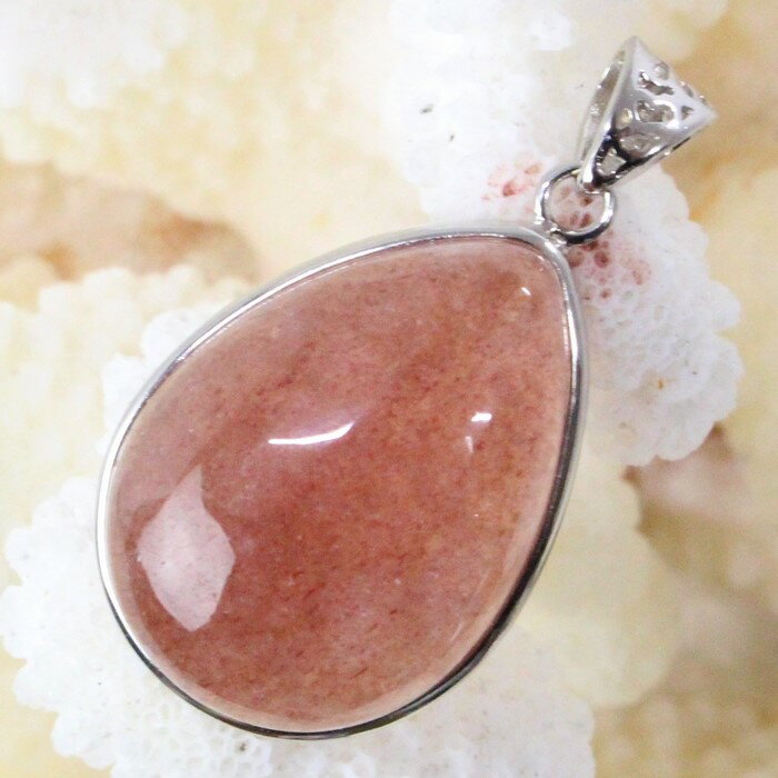 【ブラジル産 高品質 一点物】ストロベリークォーツ ペンダント 水晶 Strawberry Quartz ストロベリークォーツ ペンダントトップ ストロベリーク...