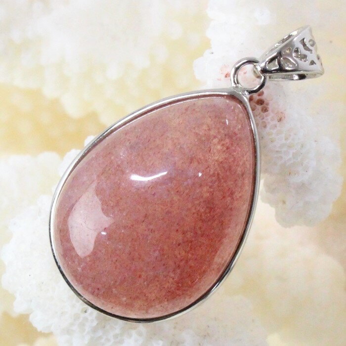 【ブラジル産 高品質 一点物】ストロベリークォーツ ペンダント 水晶 Strawberry Quartz ストロベリークォーツ ペンダントトップ ストロベリーク...