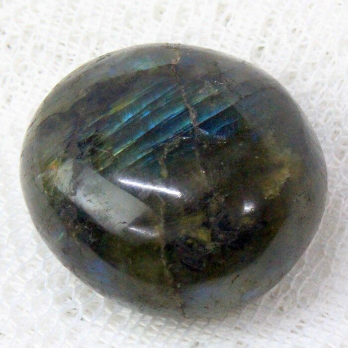 【レア 1点物】ラブラドライト 原石 Labradorite 曹灰長石 ラブラドライト タンブル お守り石 石 原石 鉱石 鉱物 お守り 磨き原石【巾着袋付き】...