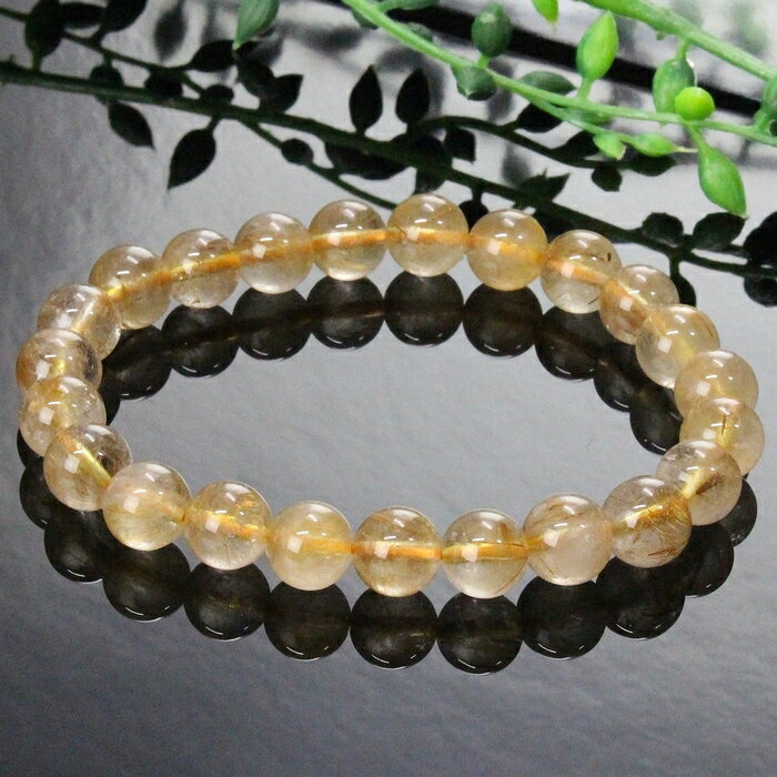 【一級品の輝き 厳選一点物 8mm】ルチルクォーツ ブレスレット 金針水晶 原石 ルチルクォーツ ブレスレット 腕輪 ルチルクォーツブレスレット パワーストーン...