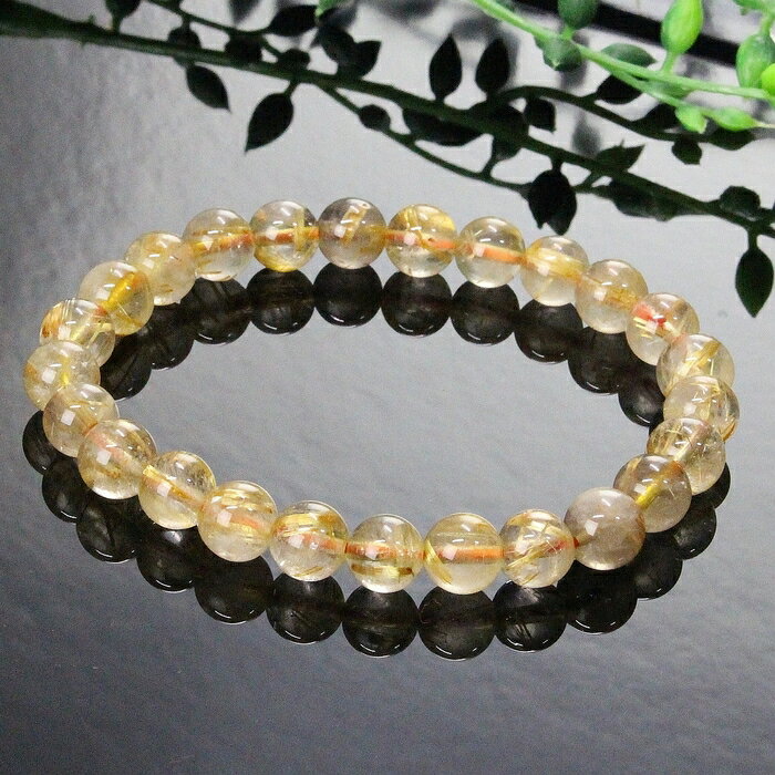 【品質に自信あり 一点物現物 7mm】ルチルクォーツ ブレスレット 金運 幸運 勝負運 ルチルクォーツ ブレスレット 腕輪 ルチルクォーツブレスレット パワーストーン ブレスレット 天然石 メンズ レディース 人気 ルチルクォーツ