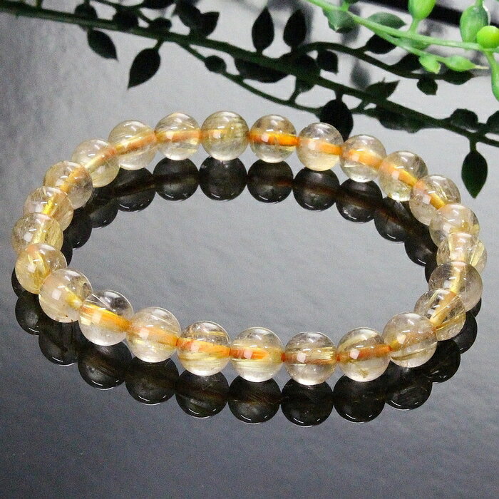 【7mm】ルチルクォーツ ブレスレット 原石 ルチルクオーツ ルチルクォーツ ブレスレット Bracelet 腕輪 バングル ルチルクォーツブレスレット メンズ...