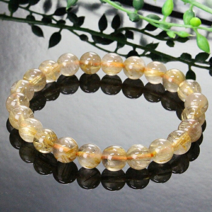 【品質に自信あり 一点物現物 8mm】ルチルクォーツ ブレスレット 原石 ルチルクオーツ ルチルクォーツ ブレスレット Bracelet ブレスレッド 腕輪 ル...