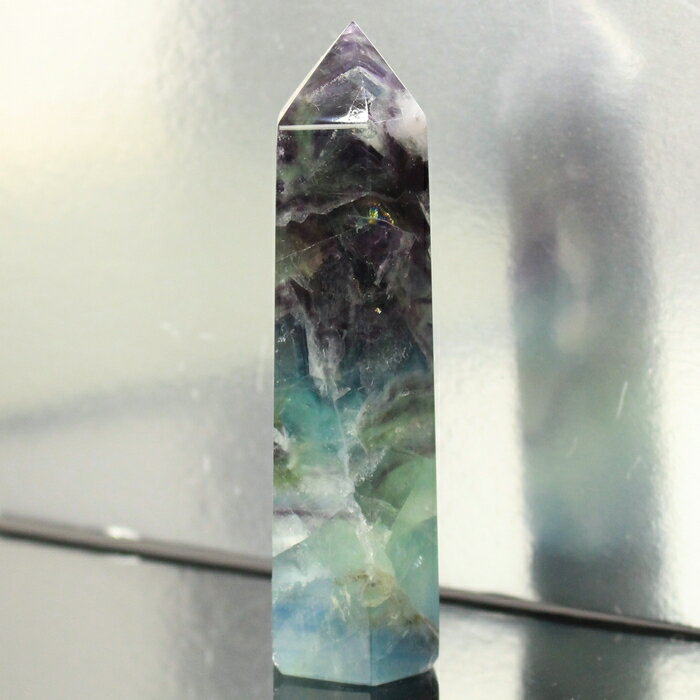 【一級品の輝き 厳選一点物】フローライト ポイント Fluorite グリーン フローライト 原石 柱 ポイント 置物 石 鉱石 クラスター インテリア Poi...