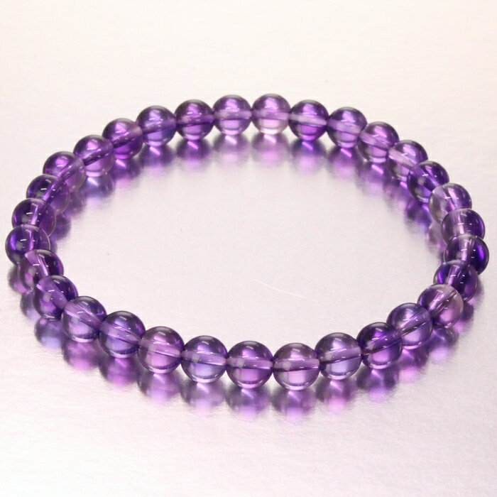 【一級品の輝き 厳選一点物 6mm】アメジスト ブレスレット 【高品質 ブラジル産】Amethyst 紫水晶 アメジスト ブレスレット 腕輪 Bracelet アメジストブレスレット パワーストーン ブレスレット 天然石 メンズ レディース 人気 アメジスト