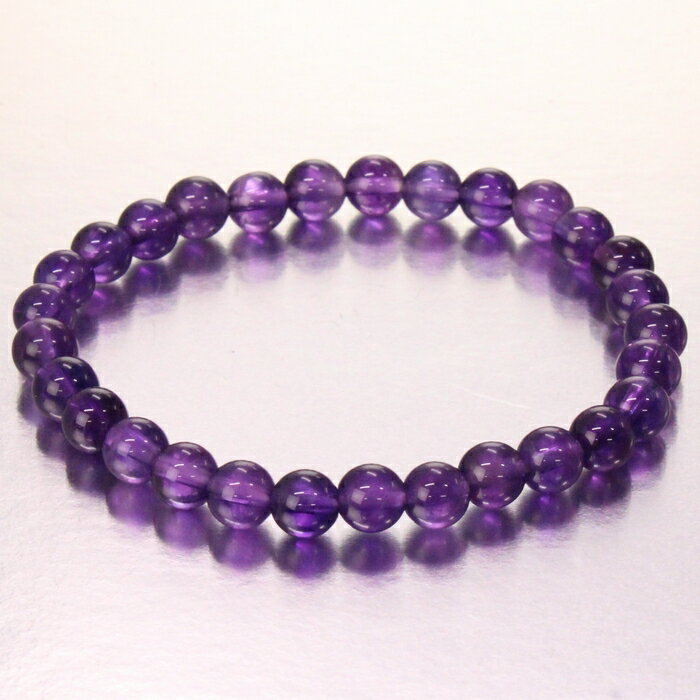 【高品質厳選一点物 6mm】アメジスト ブレスレット 【高品質 ブラジル産】Amethyst 紫水晶 アメジスト ブレスレット 腕輪 Bracelet アメジス...