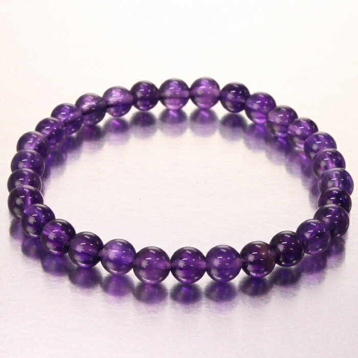 【一点物現物 6mm】アメジスト ブレスレット 【高品質 ブラジル産】Amethyst 紫水晶 アメジスト ブレスレット Bracelet アメジストブレスレッ...