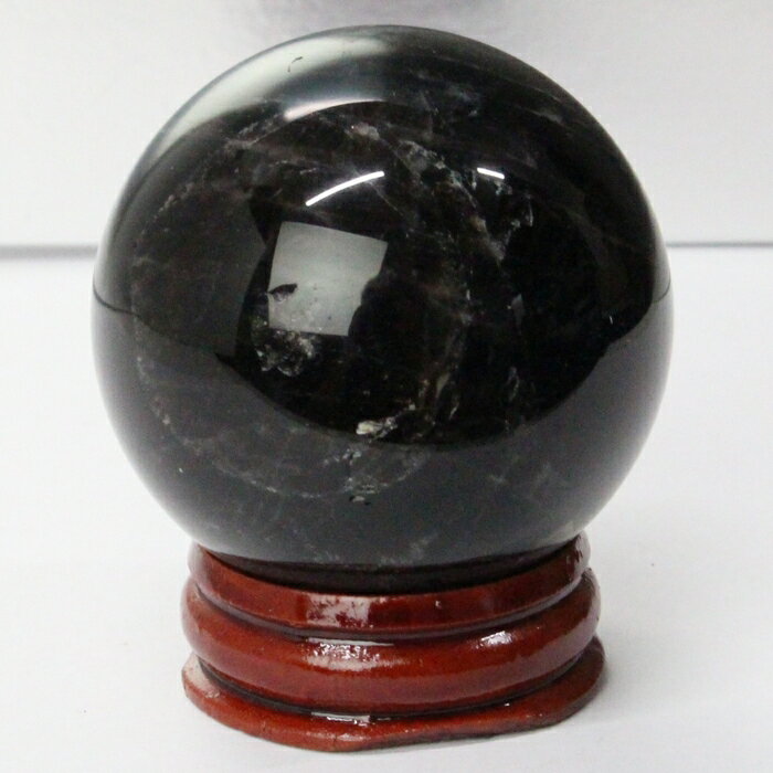 【46mm 台座 付き】モリオン 丸玉 魔除け グッズ お守り 浄化 邪気払い モリオン 黒水晶 原石 水晶玉 水晶球 丸玉 モリオン丸玉 パワーストーン ラピ...