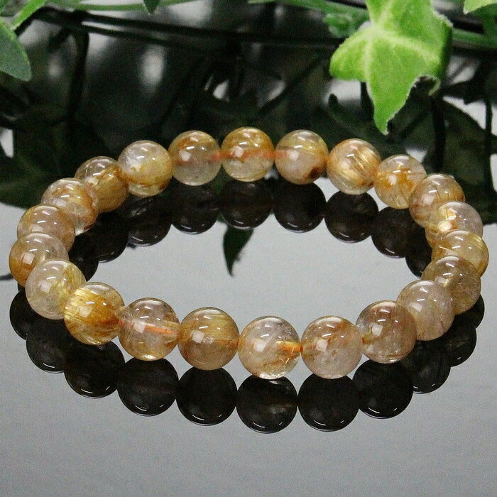 【高品質厳選一点物 8mm】ルチルクォーツ ブレスレット 金針水晶 原石 ルチルクォーツ ブレスレット 腕輪 Bracelet ルチルクォーツブレスレット パワ...