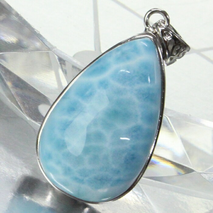 【最高品質一級品 一点物現物】ラリマー ネックレス Larimar ペクトライト ラリマー ペンダントトップ ネックレス ラリマーネックレス パワーストーン ペ...