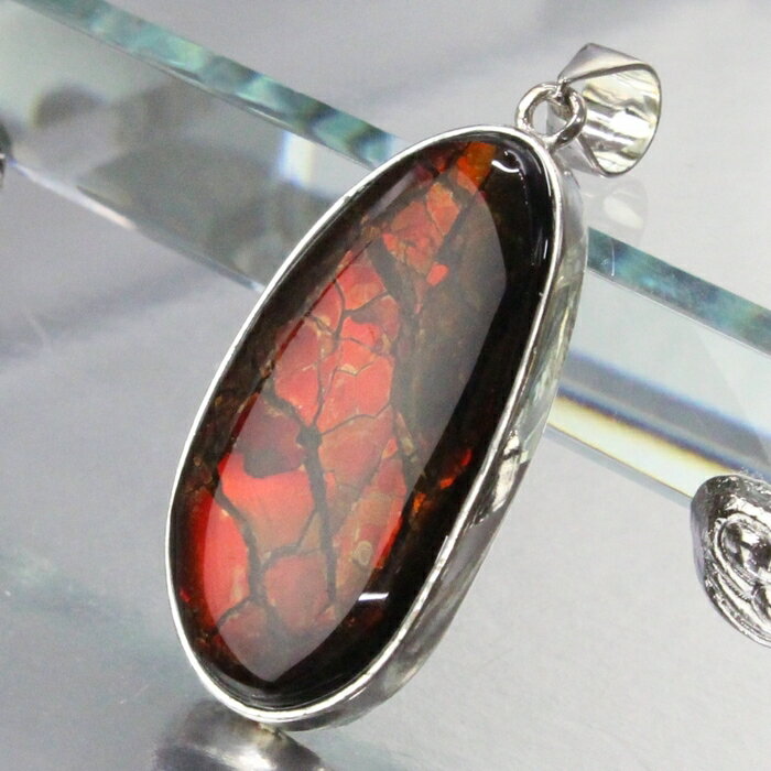 【最高品質一級品 一点物現物】アンモライト ペンダント ammonite ammolite アンモナイト 化石 アンモ..