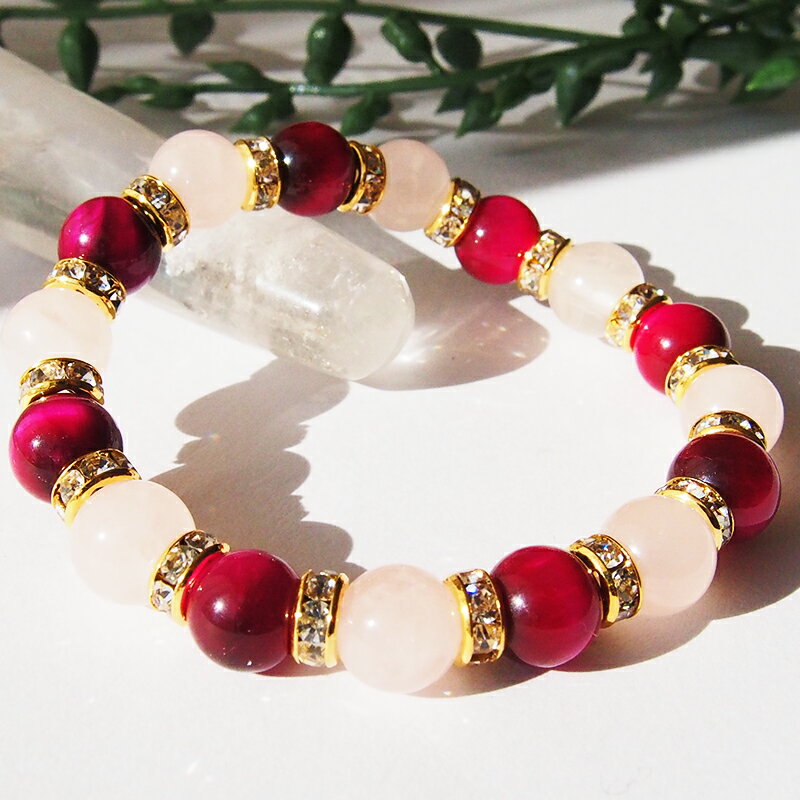 パワーストーンブレスレット レディース 恋愛運 金運 タイガーアイ ローズクォーツゆめ工房 オリジナル ハンドメイド レディース占い 開運 風水 パワーストーン...