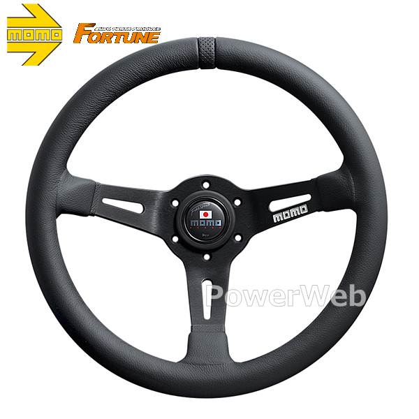 MOMO FULL SPEED 328D 90mm DEEP ブラックトップ ブラックレザー/ブラックスポーク ステアリング