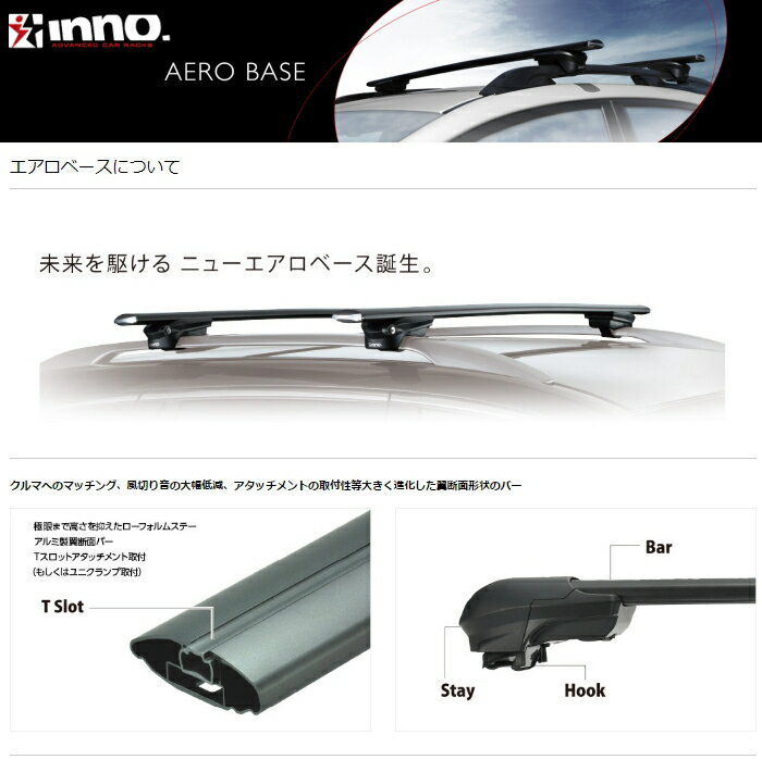 [XS100 XB108/XB108(ブラック)] ランドクルーザー 150プラド ルーフレール付 H21.9〜 J15#W系 エアロベース キャリアセット フラッシュタイプ Carmate inno (カーメイト イノー) 2