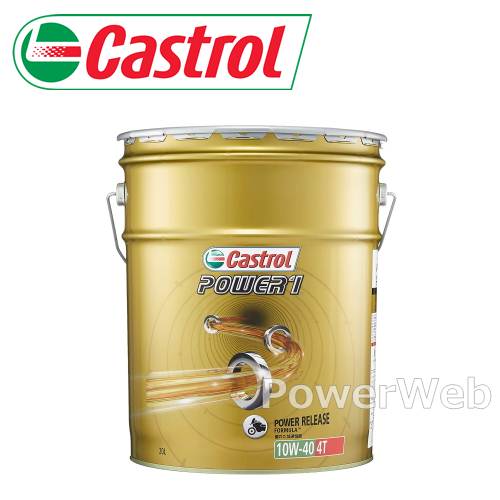 Castrol POWER1 4T 10W-40 (10W40) MA 4TCNGW ׎p:20L (y[) y[J[sz