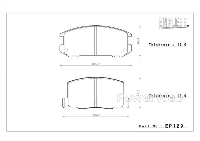 [EP076/EP129] ENDLESS CC-Rg セット 車種限定フロント/リア前後セット トヨタ MR2 AW10/11