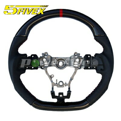 FIVEX-ST-SB1 FIVEX / カーボン アルカンターラ ガングリップ レッド ステアリング WRX STI/S4 VAB/VAG 2014/08〜 / レヴォーグ VMG/VM4 2014/06〜【期間限定特価】