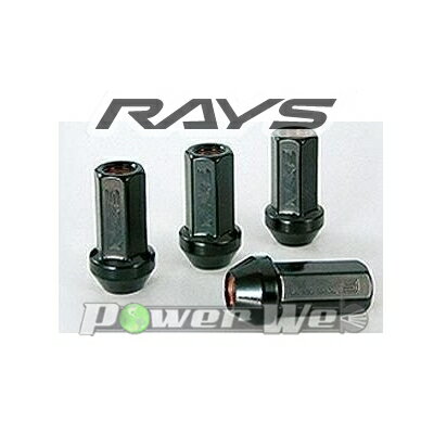 [74130000204BK] RAYS 17HEX レーシングナット M12×1.5 BK(ブラック) 48mm 4個パック