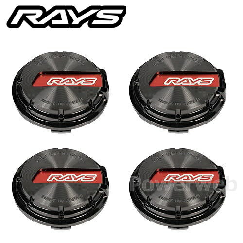 RAYS 61025000006BK-4 グラムライツ センターキャップ No.65 BK-Chrome/RD 4個セット