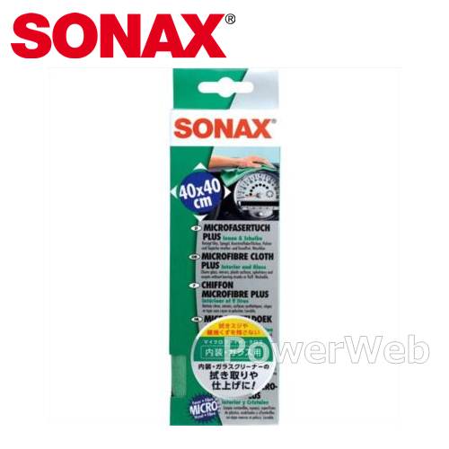416500 SONAX マイクロファイバークロス プラス インテリア グラス 内装 ガラス用クロス 1枚(約400×400mm) ソナックス