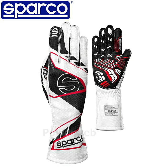 SPARCO K-ARROW+ (Kアロー プラス) レーシングカートグローブ BKG0003B0W08008 ホワイト(W08) XS(08) 認証：FIA 8877-2022 スパルコ